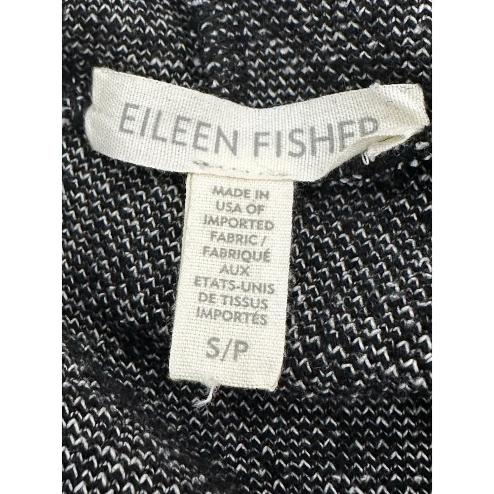 Eileen Fisher Black Speckled Tunic 2 Pockets ‎ Longsleeve Tunic Top SP